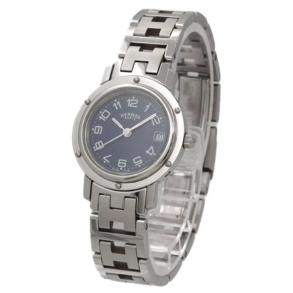 HERMES Clipper CL4 210 Quartz Blue Dial Ladies Watch 90291287 - Picture 1 of 6